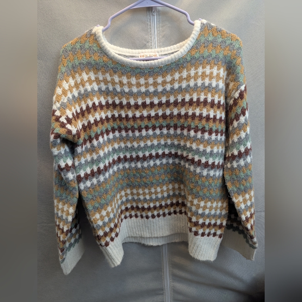 Knox Rose Multicolor Geometric Sweater